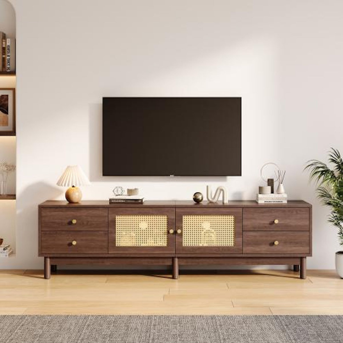 MERAX Meuble tv marron 180 cm panneau de particules
