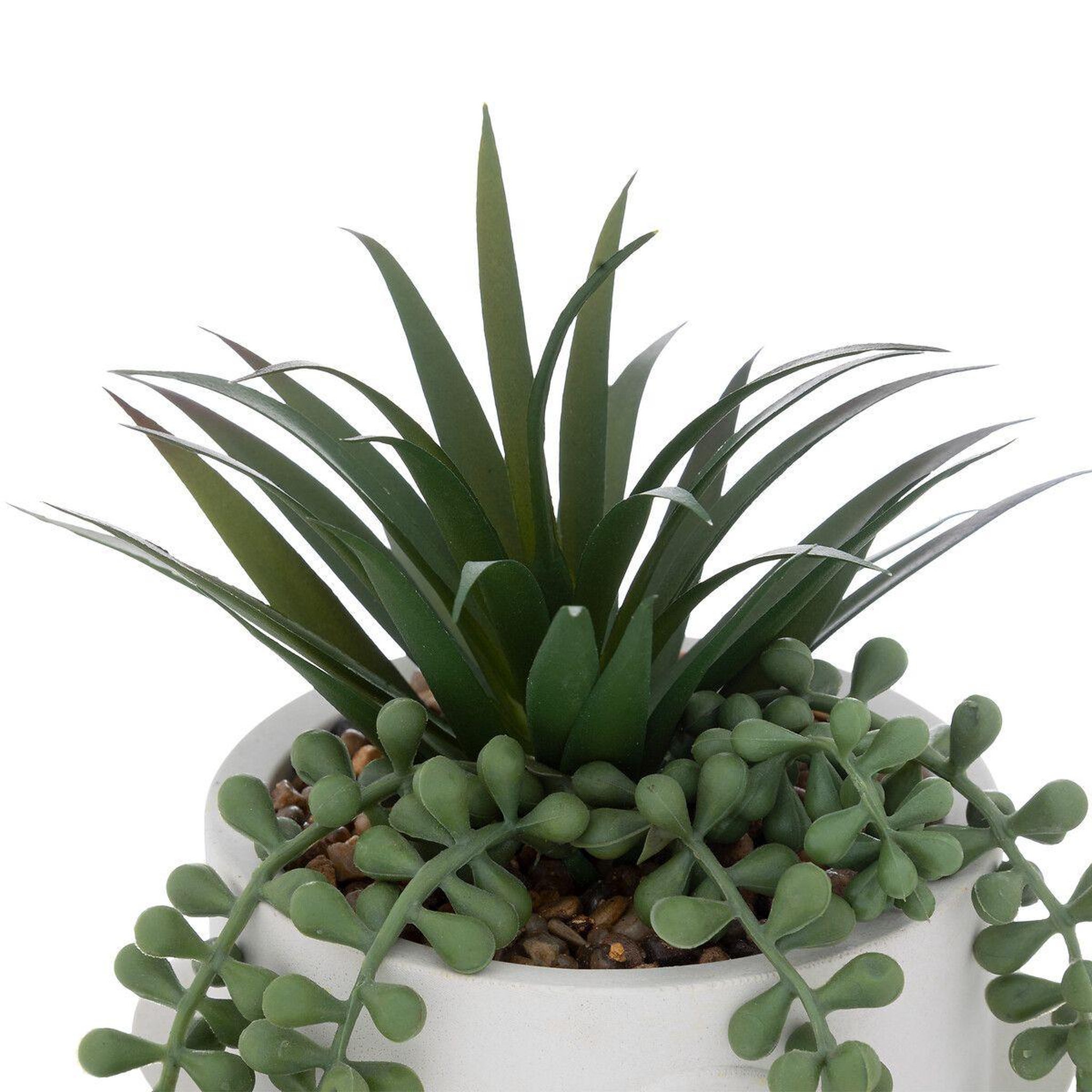 Voir la diapositive 2 : ATMOSPHERA Plante artificielle en pot  visage  25cm blanc