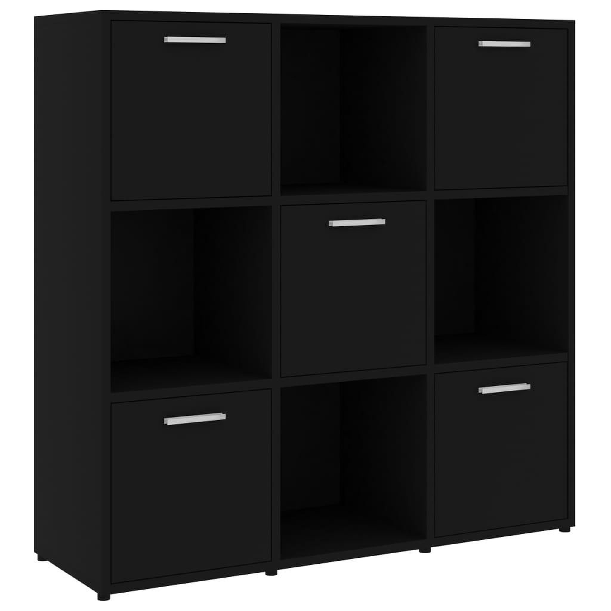 Voir la diapositive 2 : VIDAXL Bibliotheque Noir 90x30x90 cm Bois d'ingenierie