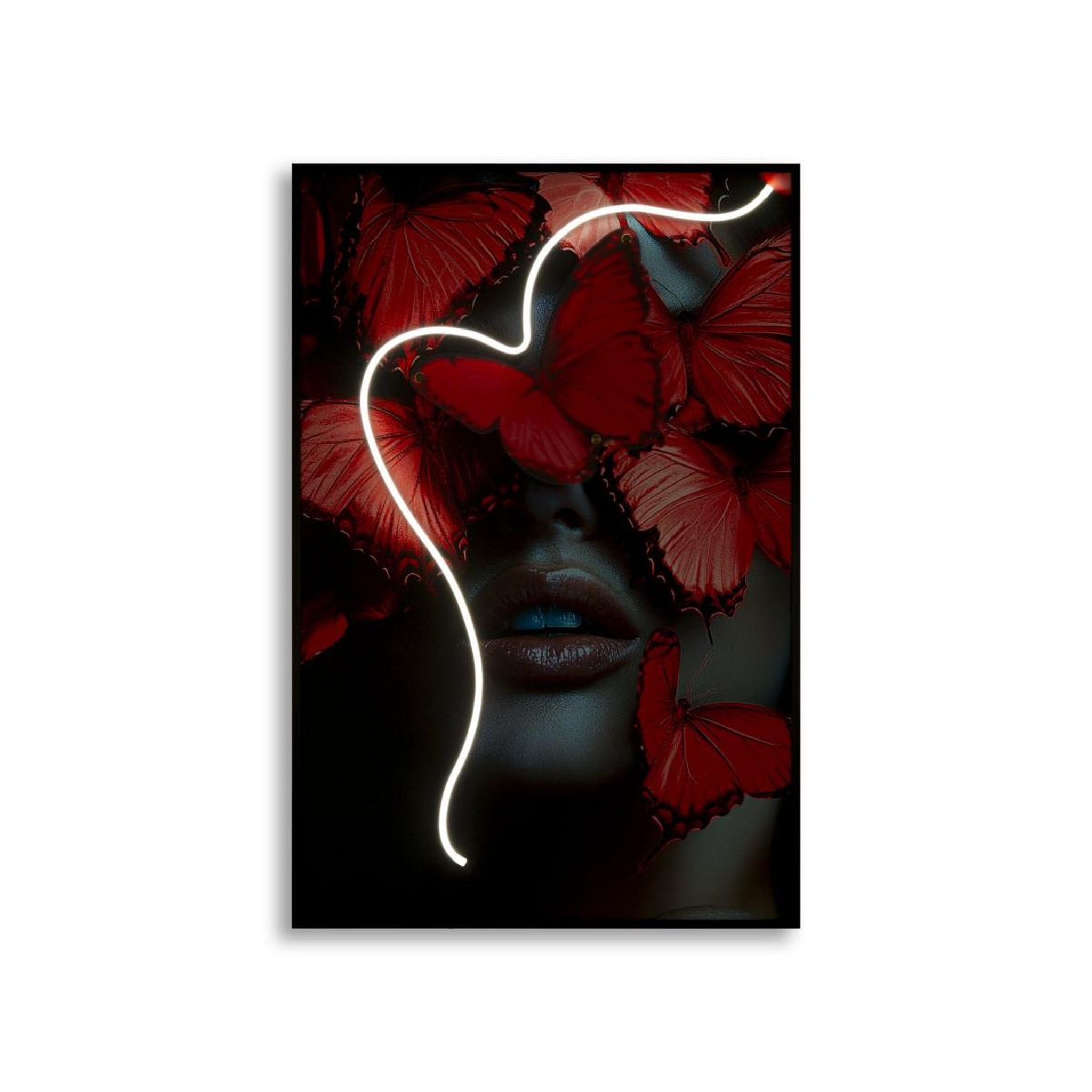 Voir la diapositive 2 : Paris Prix Tableau Imprimé à LED  Butterflies  60x90cm Multicolore