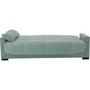 Voir la diapositive 4 : MARKET24 Clic clac 3 places MEGAN 14 - Tissu Soro vert amande - Avec accoudoirs - Couchage 130x190 cm - L223 x P96 x H103 cm