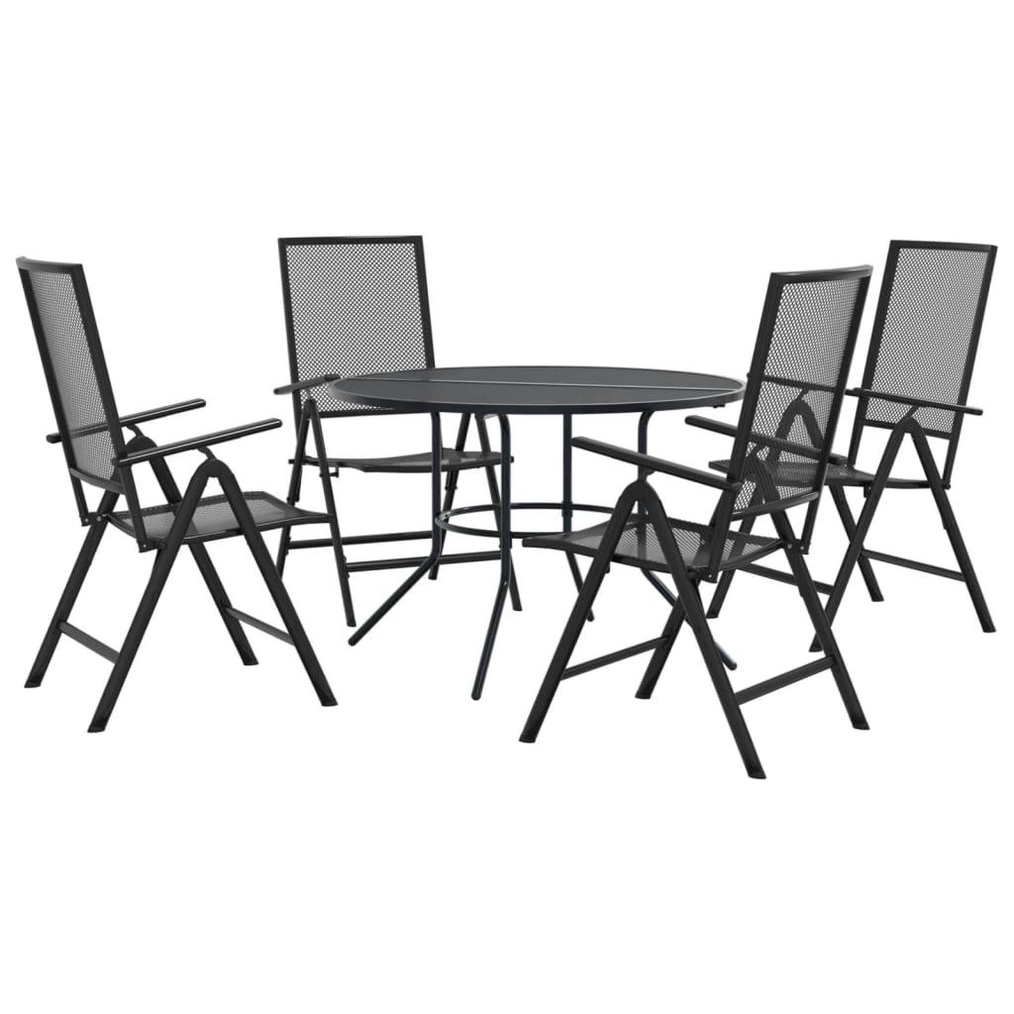 Voir la diapositive 2 : VIDAXL Ensemble de chaises de jardin inclinables 5 pcs anthracite