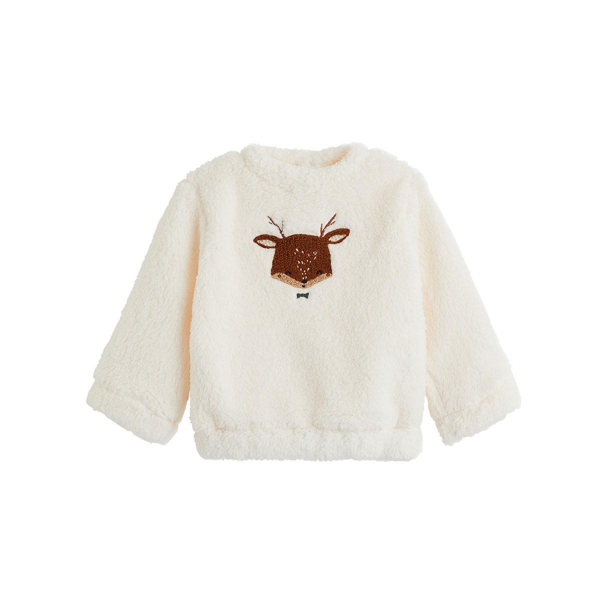 PETIT BEGUIN Sweat-shirt bébé en sherpa Oslo. Coloris disponibles : Beige
