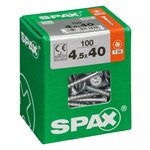 CENTRALE BRICO Lot de 100 vis acier tête fraisée torx SPAX, Diam.4.5 mm x L.40 mm