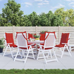 VIDAXL Coussins de chaise a dossier haut lot de 6 rouge tissu oxford