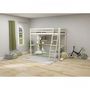 Voir la diapositive 2 : MARKET24 Lit mezzanine enfant - 90 x 190 cm - Pin massif blanchi - Sommier inclus - ERIKA