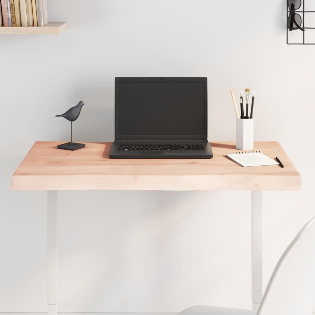 VIDAXL Dessus de table bois massif non traite bordure assortie