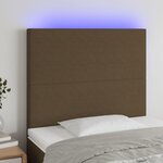 VIDAXL Tete de lit a LED Marron fonce 80x5x118/128 cm Tissu