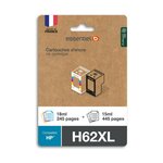 ESSENTIEL B Cartouche Pack Compatible H62 XL (Noir + 3 Couleurs Haute Capacité)