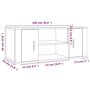 Voir la diapositive 6 : VIDAXL Meuble TV Blanc 100x35x40 cm Bois d'ingenierie