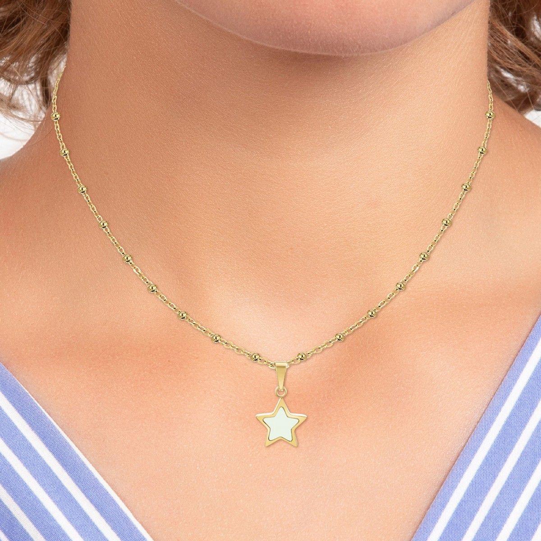 Voir la diapositive 2 : SC BOHEME Collier étoile SC Bohème en acier inoxydable