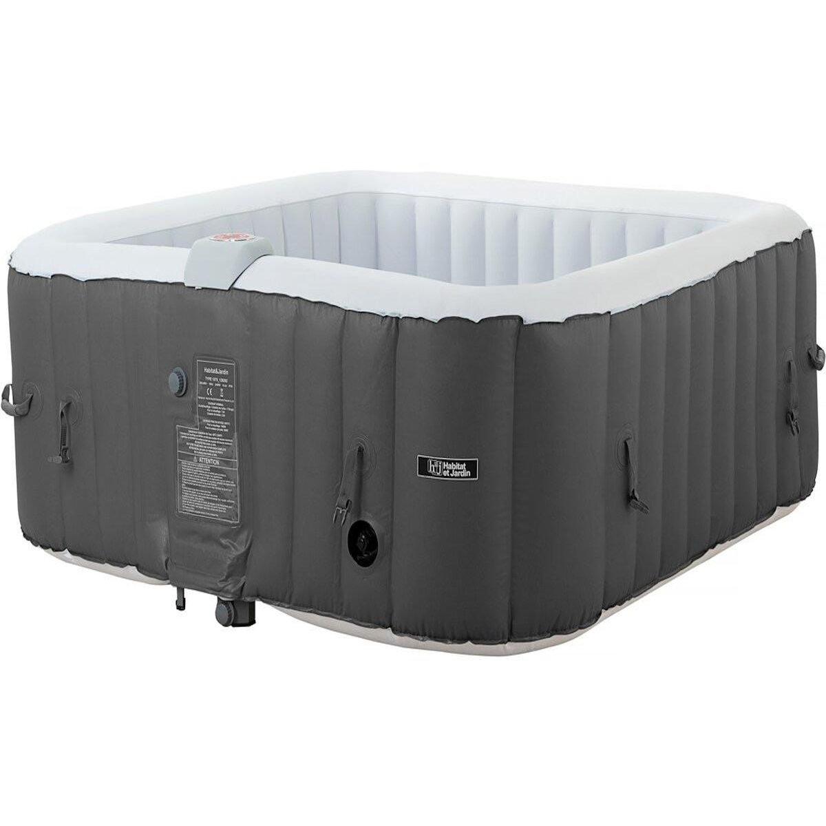 Habitat et Jardin Spa gonflable  RIVIERA  en PVC - 6 places - Gris/blanc