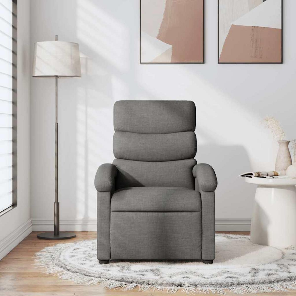 VIDAXL Fauteuil inclinable Gris fonce Tissu