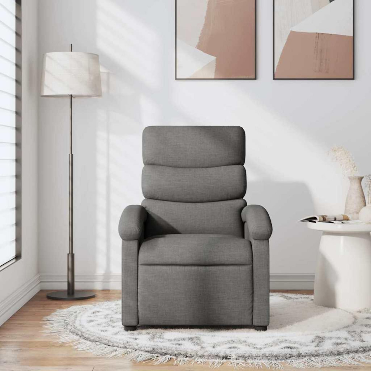 VIDAXL Fauteuil inclinable Gris fonce Tissu