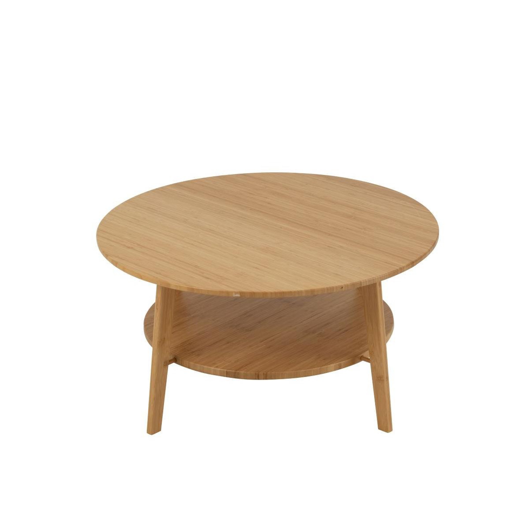 Voir la diapositive 2 : J-LINE Table basse ronde en bambou  johnnie  80cm naturel