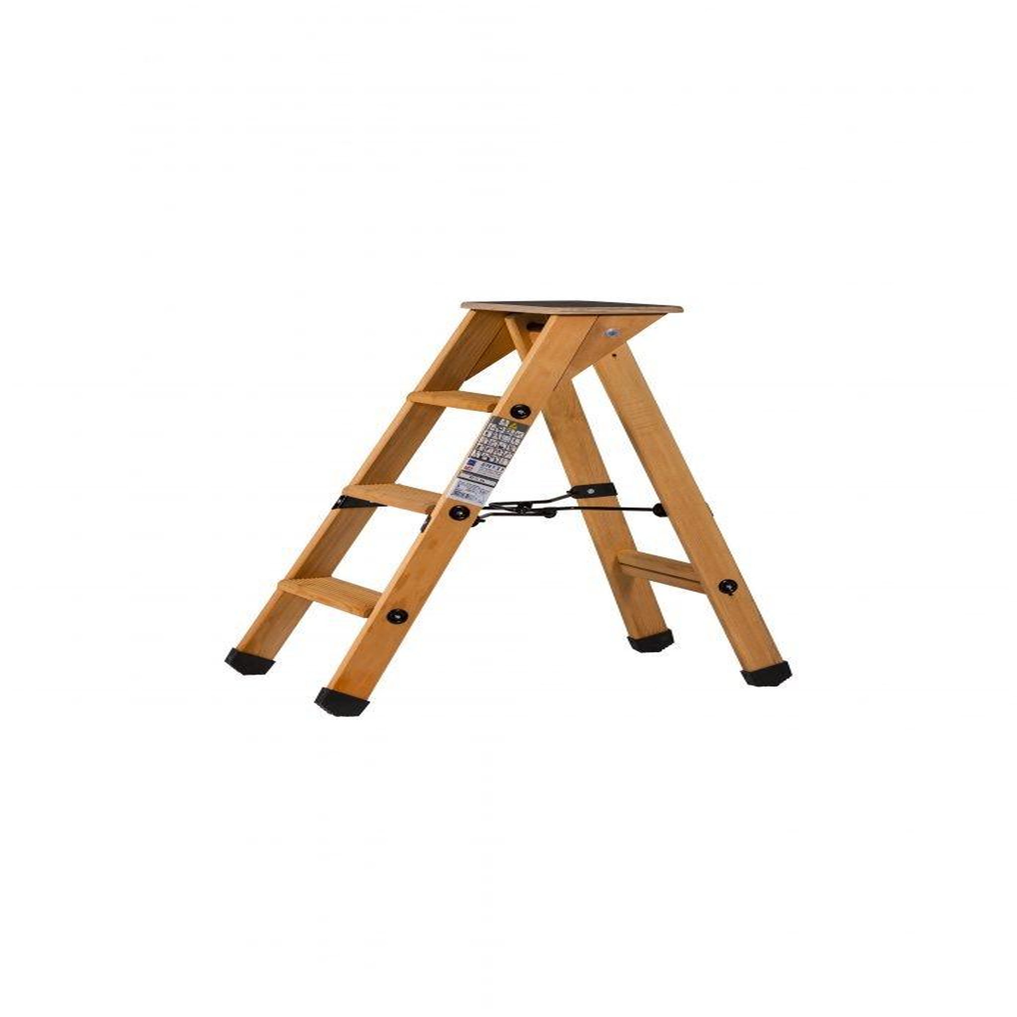 Centaure Escabeau Lyonnais bois 3 marches + tablette - hauteur de travail 2,25m