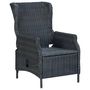 Voir la diapositive 3 : VIDAXL Chaise inclinable de jardin coussins Resine tressee Gris fonce