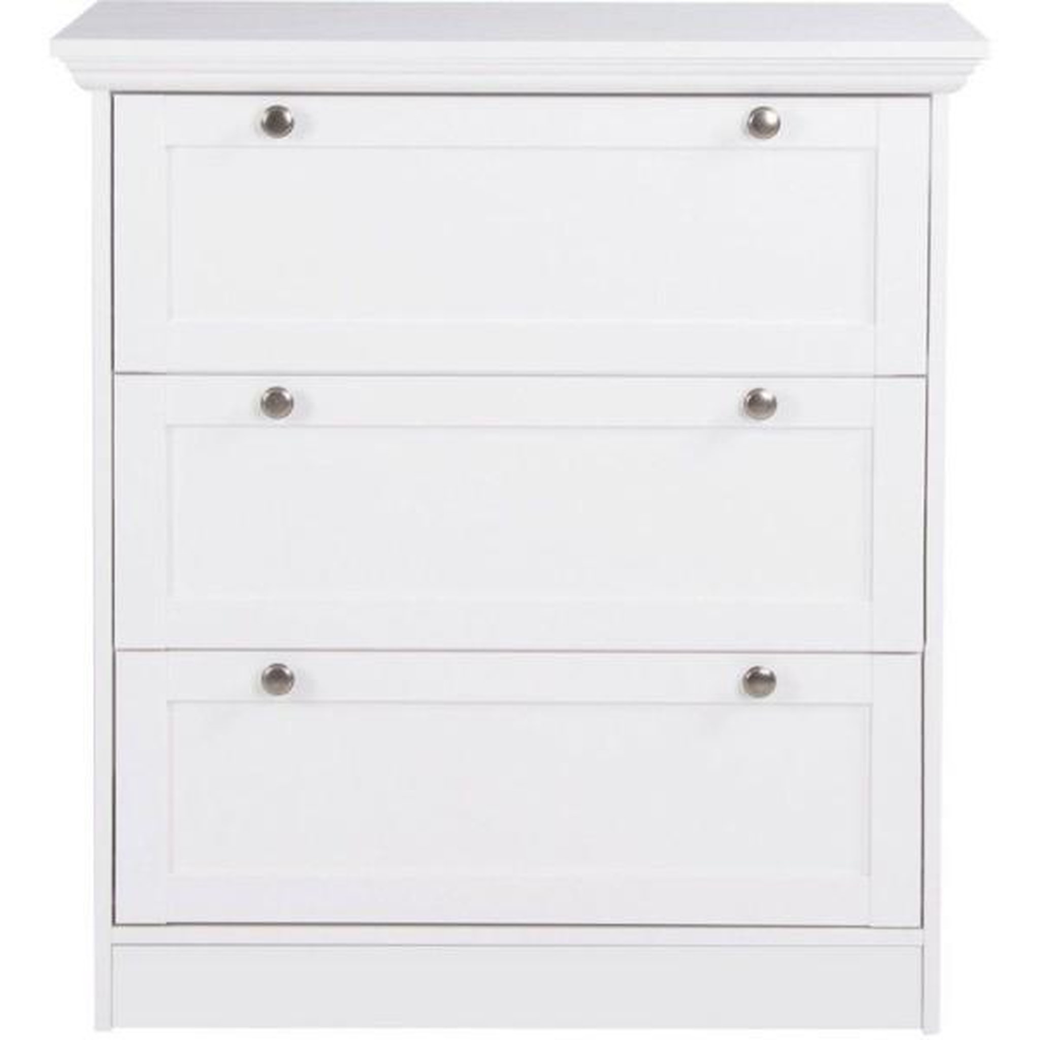 Voir la diapositive 5 : MARKET24 Commode LANDWOOD 3 Tiroirs - Décor blanc - Style campagne - L80 x P45 x H90 cm