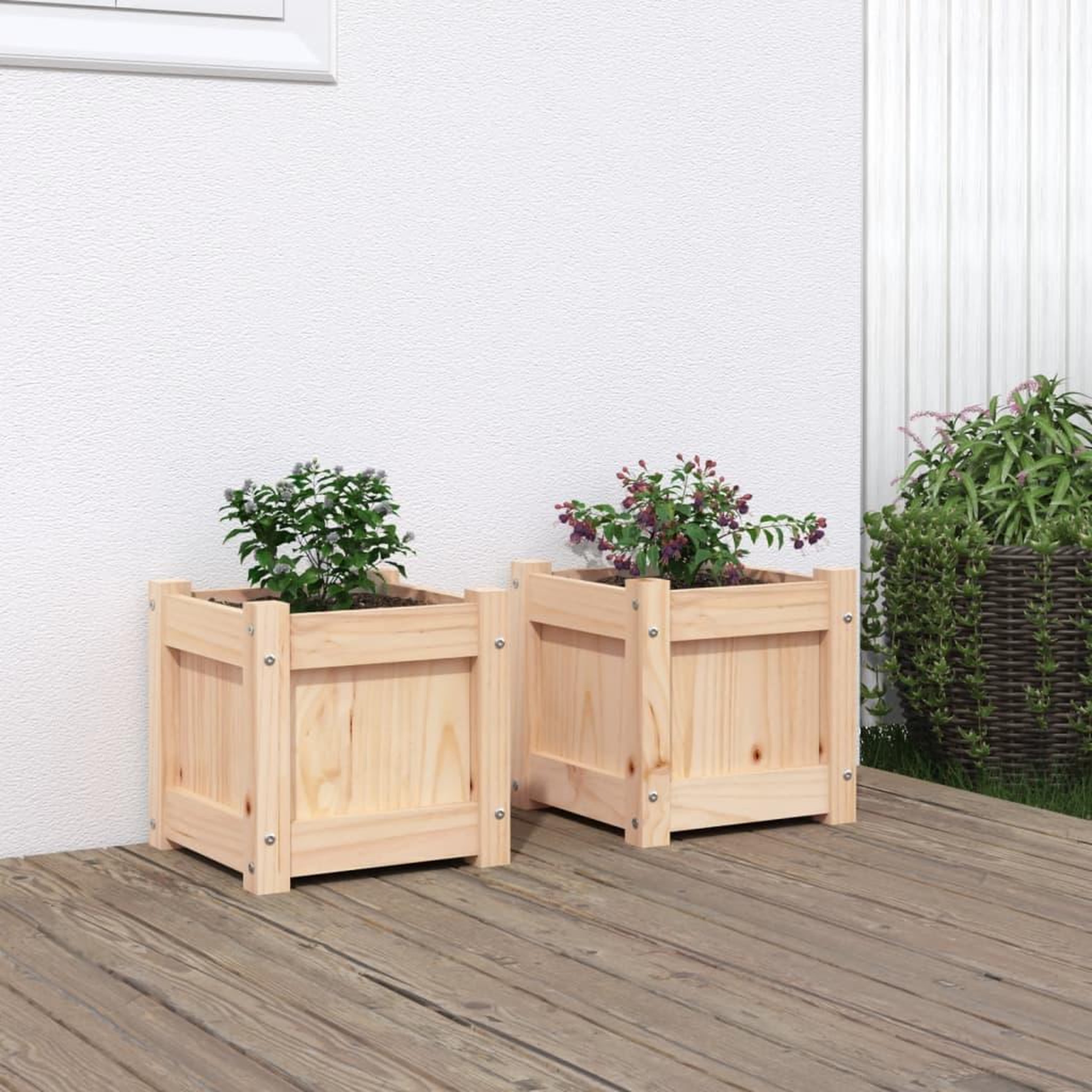 VIDAXL Jardinieres 2 pcs bois de pin massif