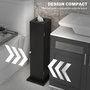 Voir la diapositive 6 : HOMCOM Support papier toilette - porte-papier toilette - armoire pour papier toilette - 3 niveaux + sortie papier MDF noir