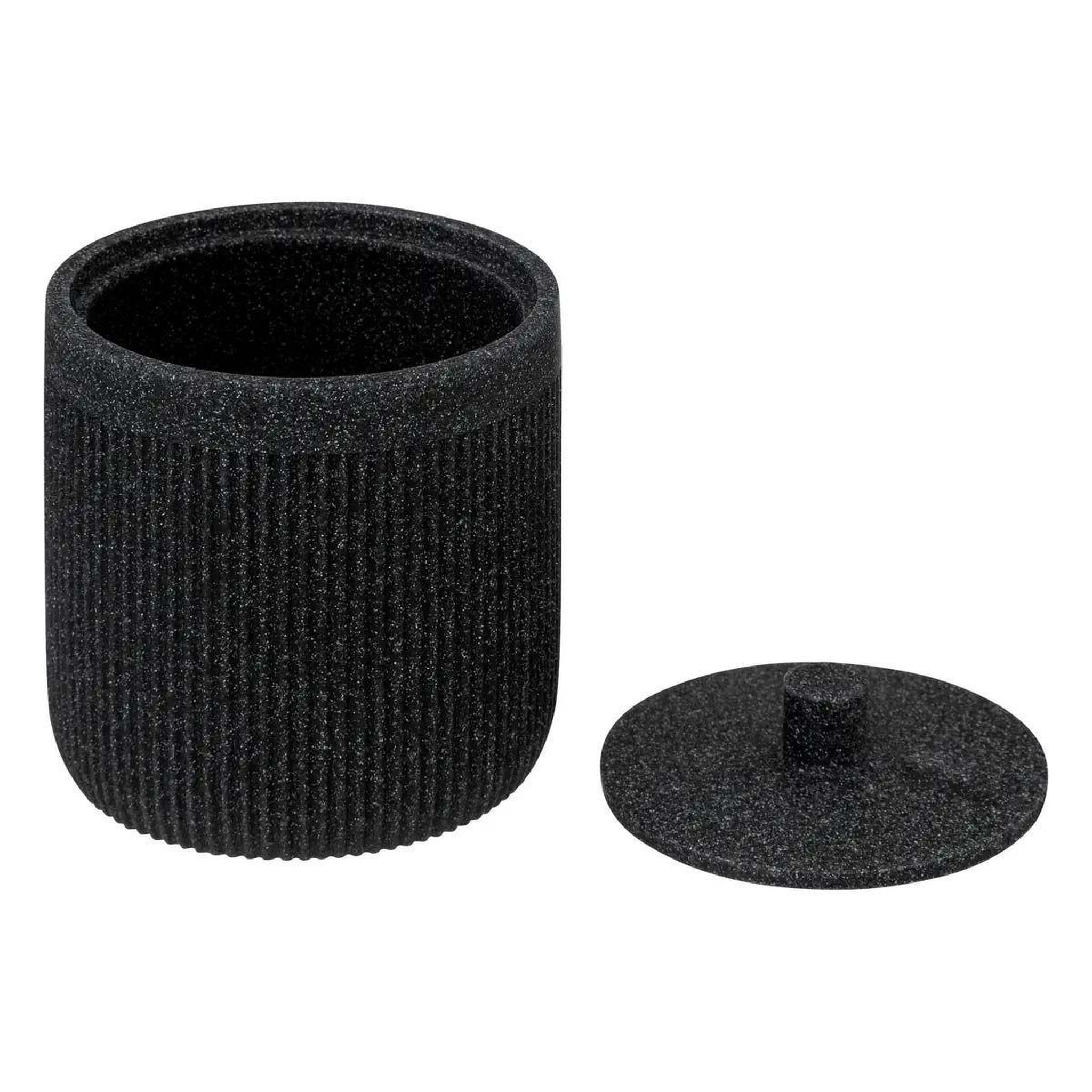 Voir la diapositive 2 : FIVE Pot à coton design  onyx  9cm gris ardoise