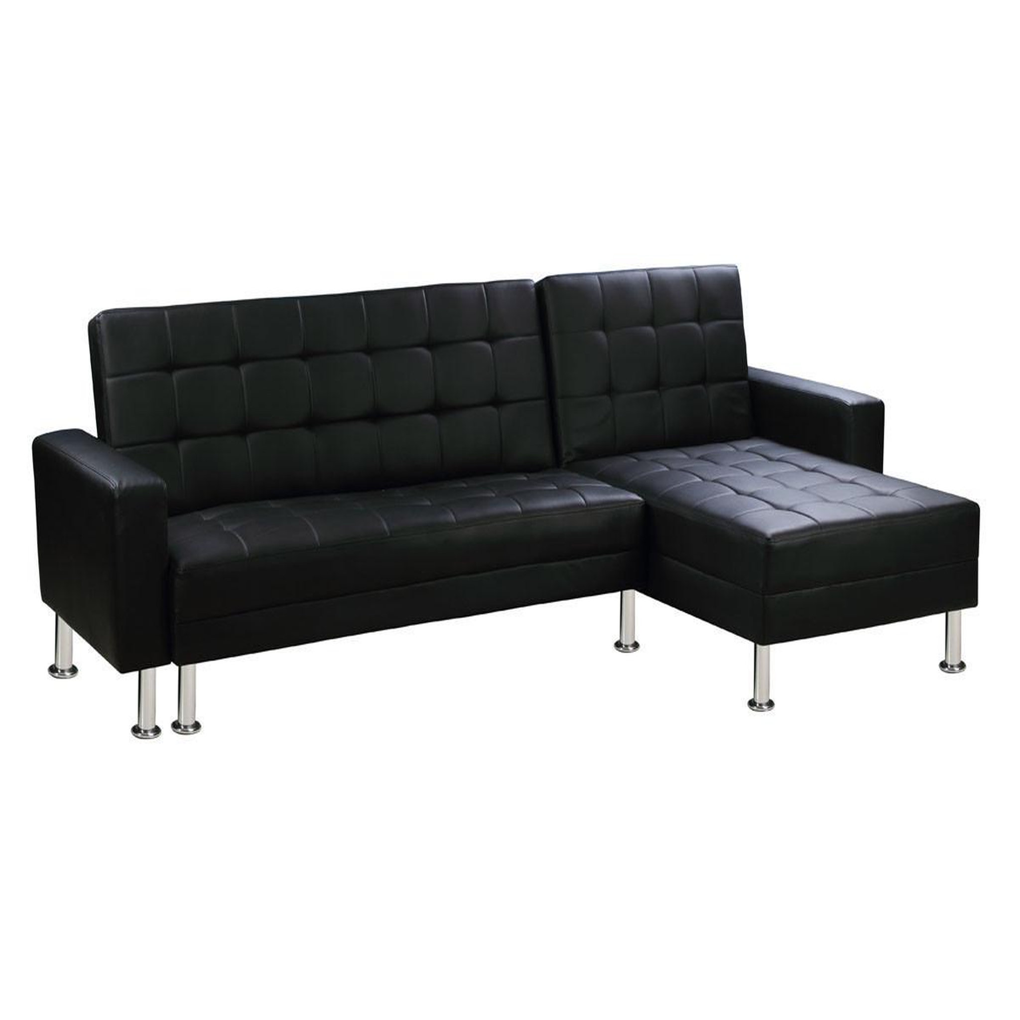 Habitat et Jardin Canapé d'angle convertible et réversible  theo  - 260 x 82/144 x 81 cm - 4 places - noir