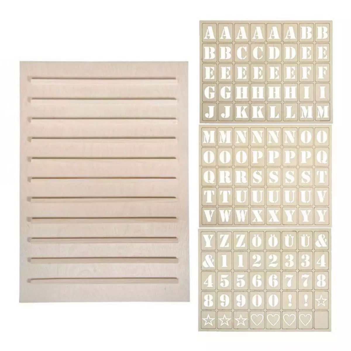 Rayher Tableau à lettres Letterboard bois 30 x 42 cm + 216 lettres