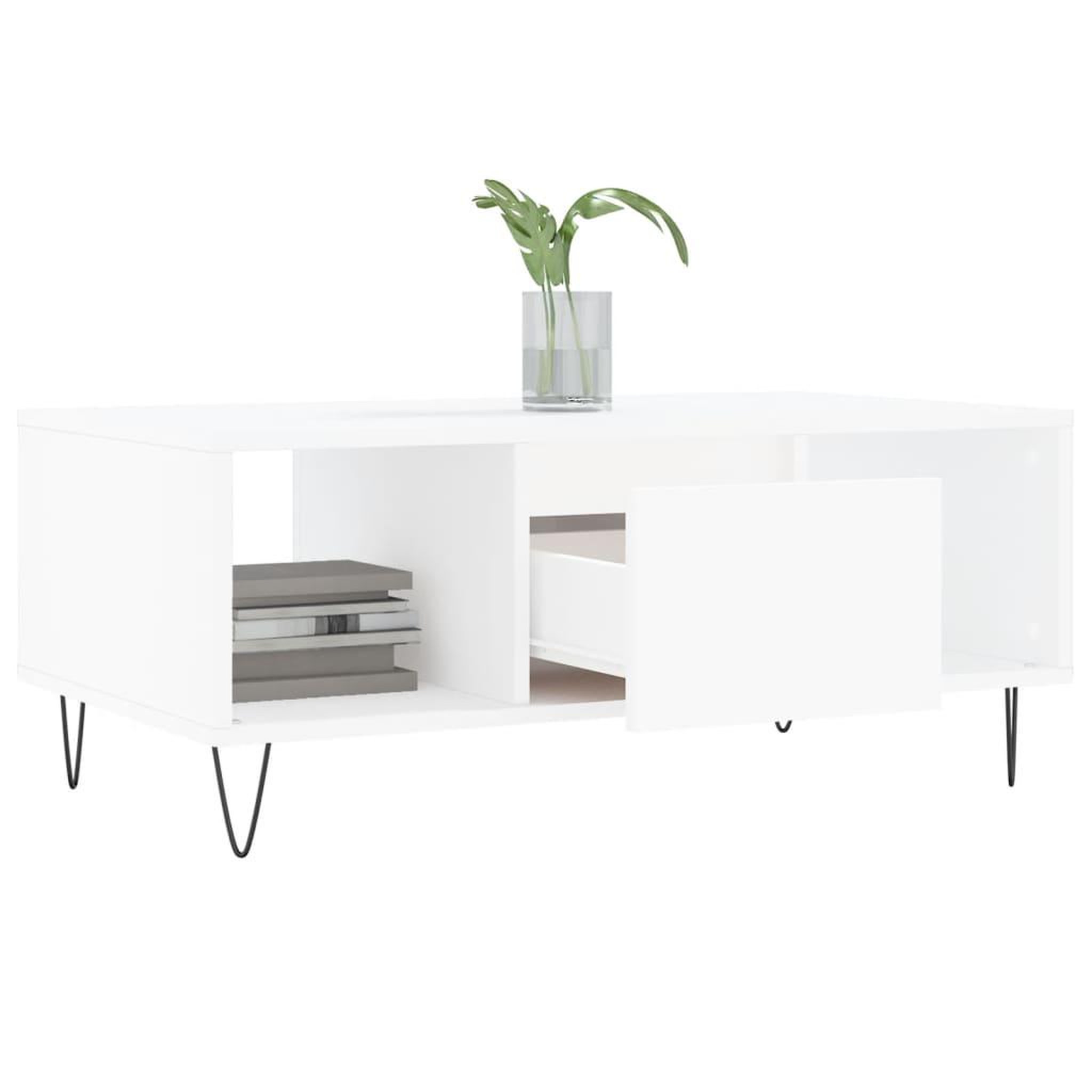 Voir la diapositive 4 : VIDAXL Table basse Blanc 90x50x36,5 cm Bois d'ingenierie