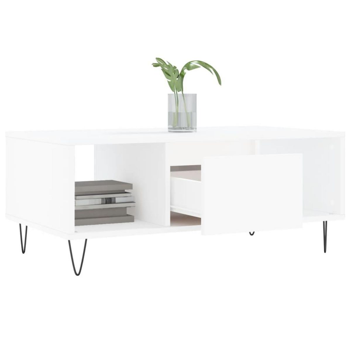 VIDAXL Table basse Blanc 90x50x36,5 cm Bois d'ingenierie