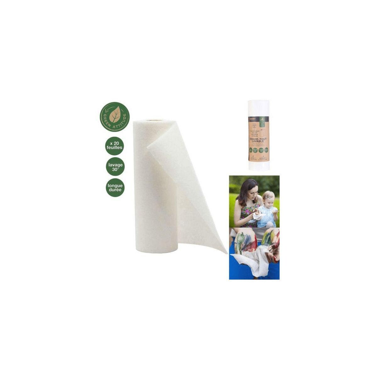 COOK CONCEPT Essuie-tout lavable reutilisable 20x30x28cm