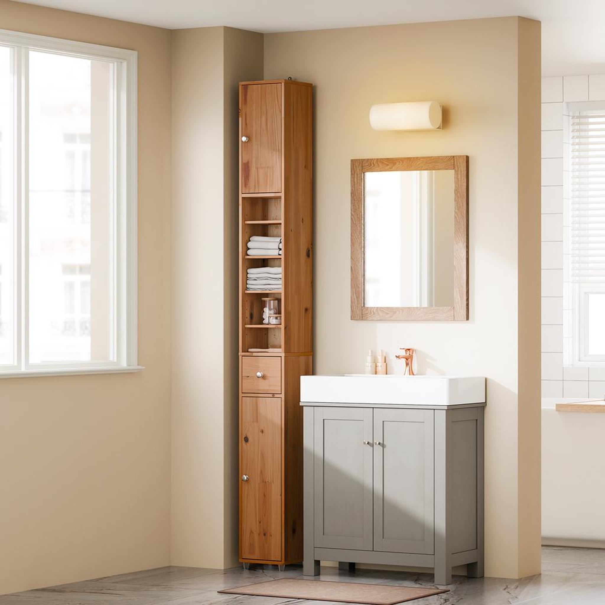 Voir la diapositive 5 : SOBUY SoBuy - Colonne De Salle De Bain à un tiroir - Fonctionnel - BZR34-II