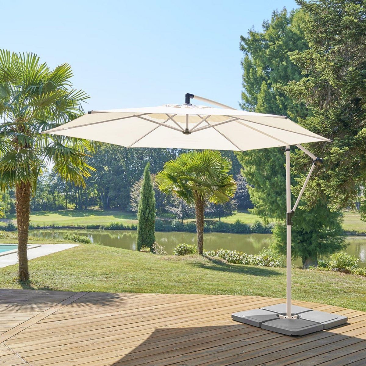 HESPERIDE Parasol déporté rond MANOA