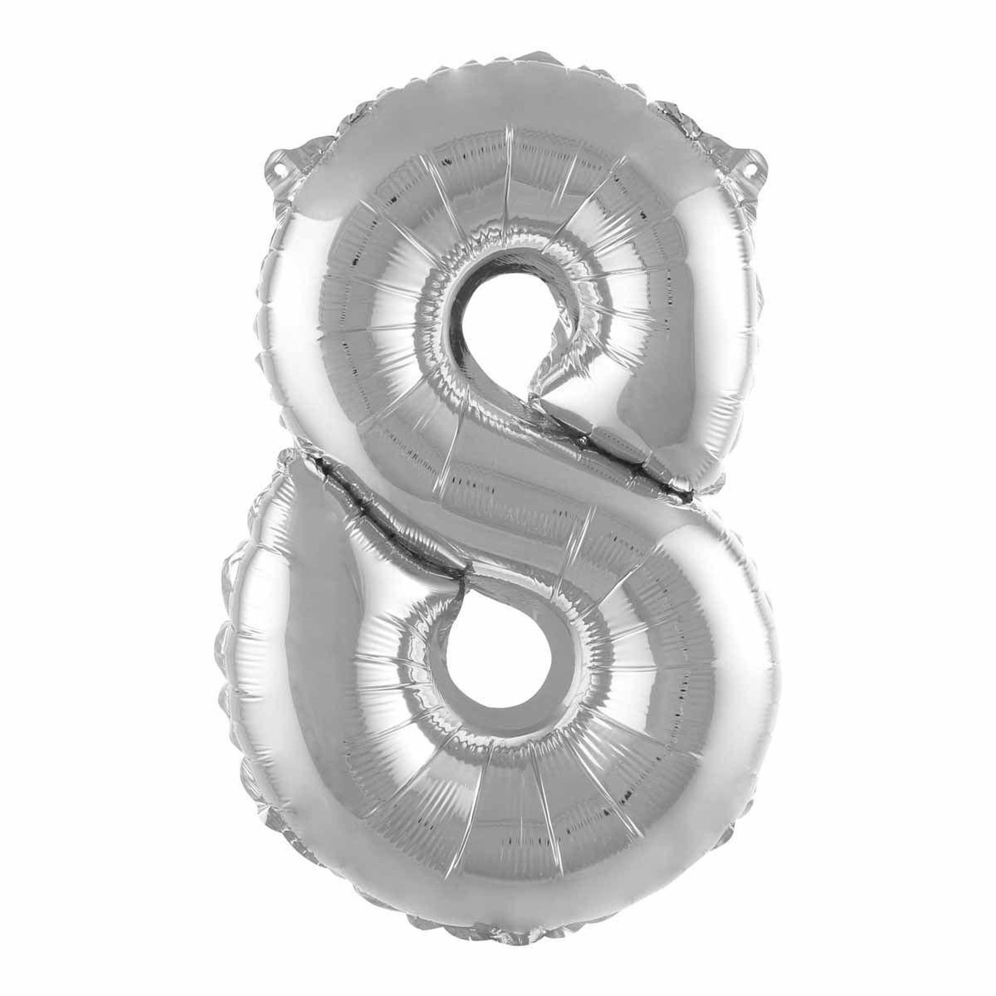 HOMEA Ballon Gonflable Métallisé  Chiffre 8  40cm Argent