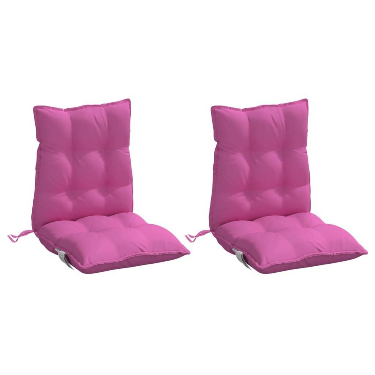 VIDAXL Coussins de chaise a dossier bas lot de 2 rose tissu oxford