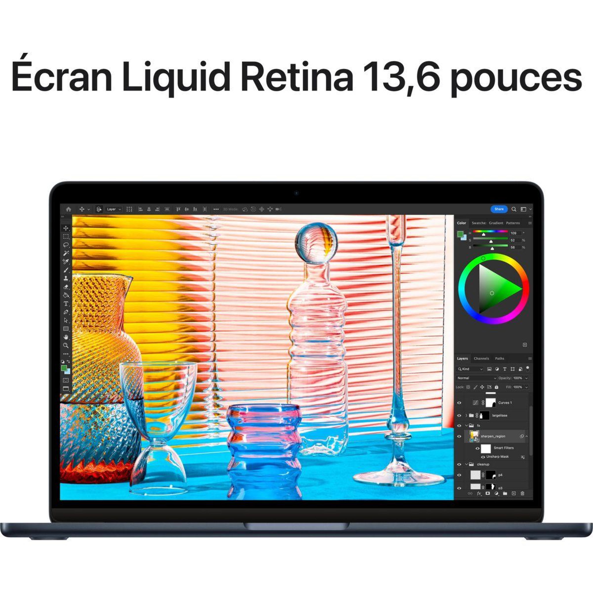 Voir la diapositive 4 : APPLE Ordinateur Apple Air 13' M2 8Go RAM 256Go SSD Minuit