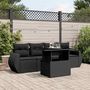 Voir la diapositive 1 : VIDAXL Salon de jardin 5 pcs avec coussins noir resine tressee