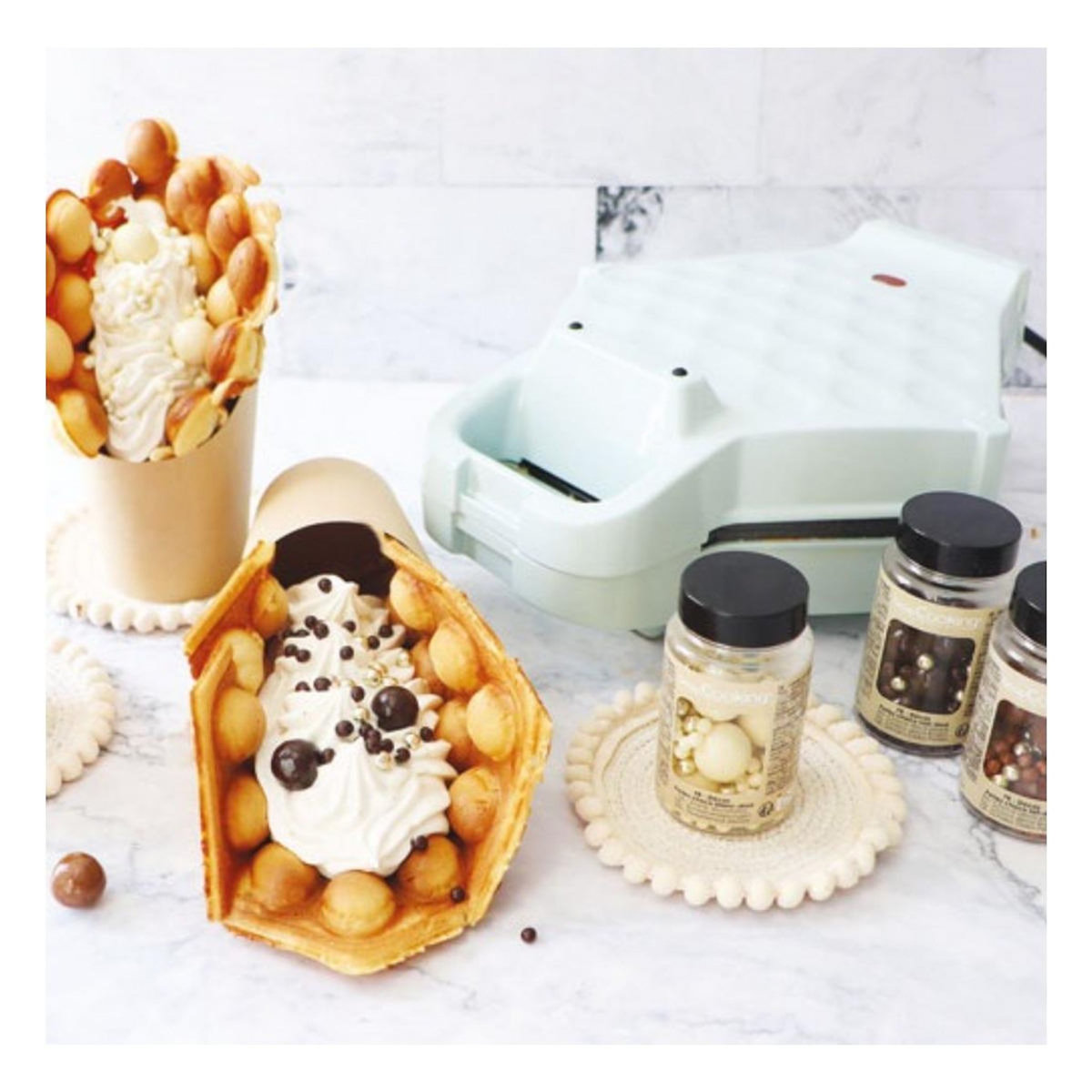 SCRAPCOOKING Gaufrier 700w vert tendre - 3907