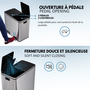 Voir la diapositive 6 : Kitchen move Poubelle de tri sélectif MAJOR Argent Acier inoxydable 60 L