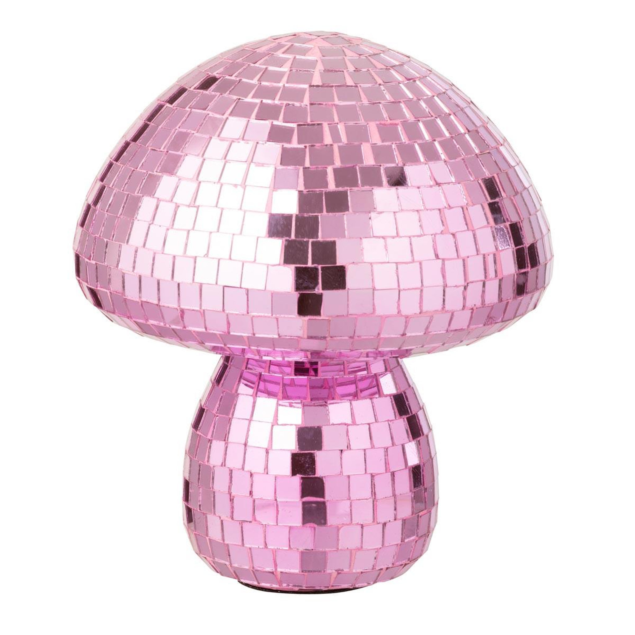J-LINE Champignon disco en verre  miroir  23cm rose