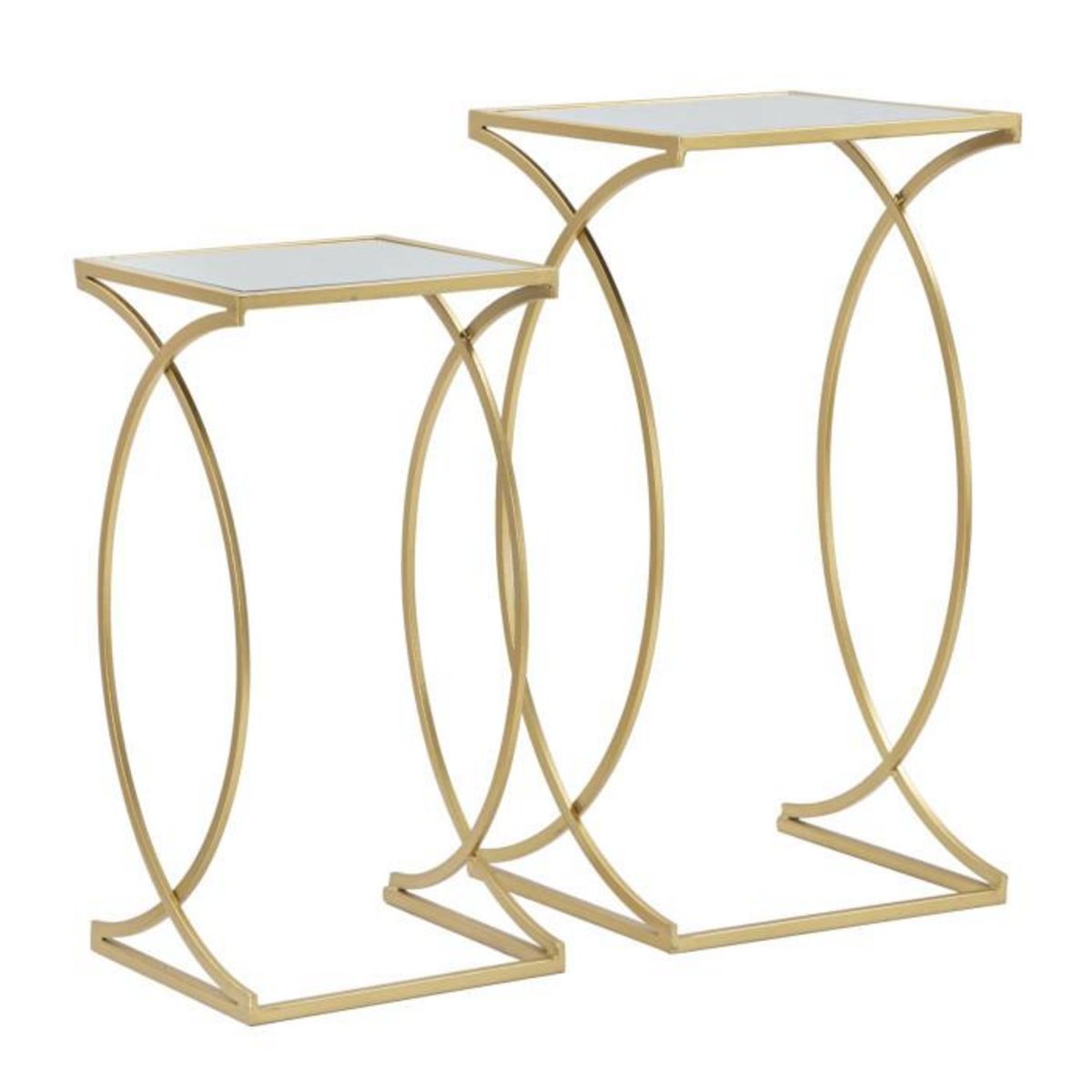 Paris Prix Lot de 2 Tables d'Appoint Design  Simply  70cm Or