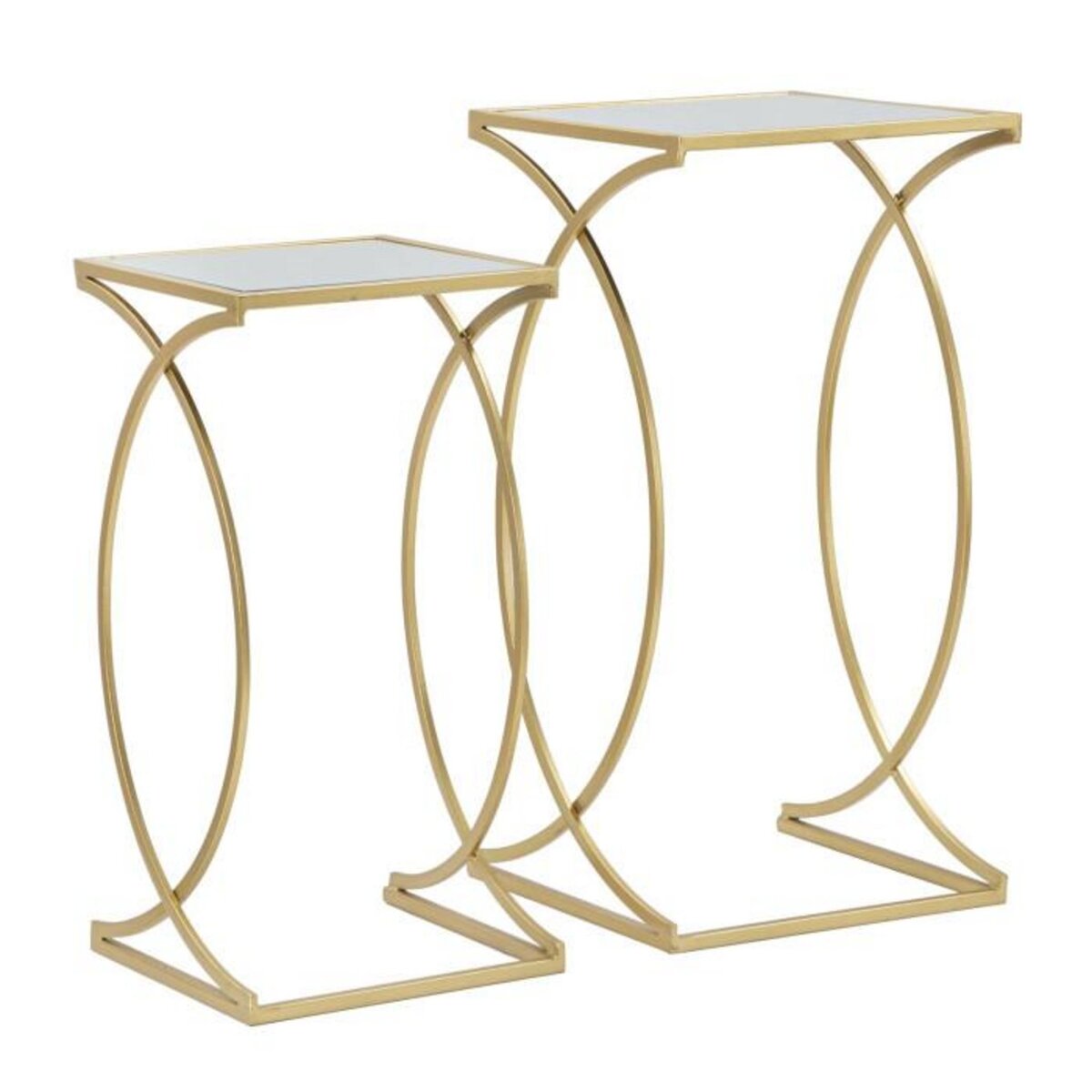 Paris Prix Lot de 2 Tables d'Appoint Design  Simply  70cm Or