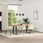 VIDAXL Chaises a manger lot de 6 creme velours