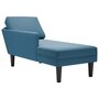 Voir la diapositive 1 : VIDAXL Fauteuil long avec coussin et accoudoir droit bleu velours