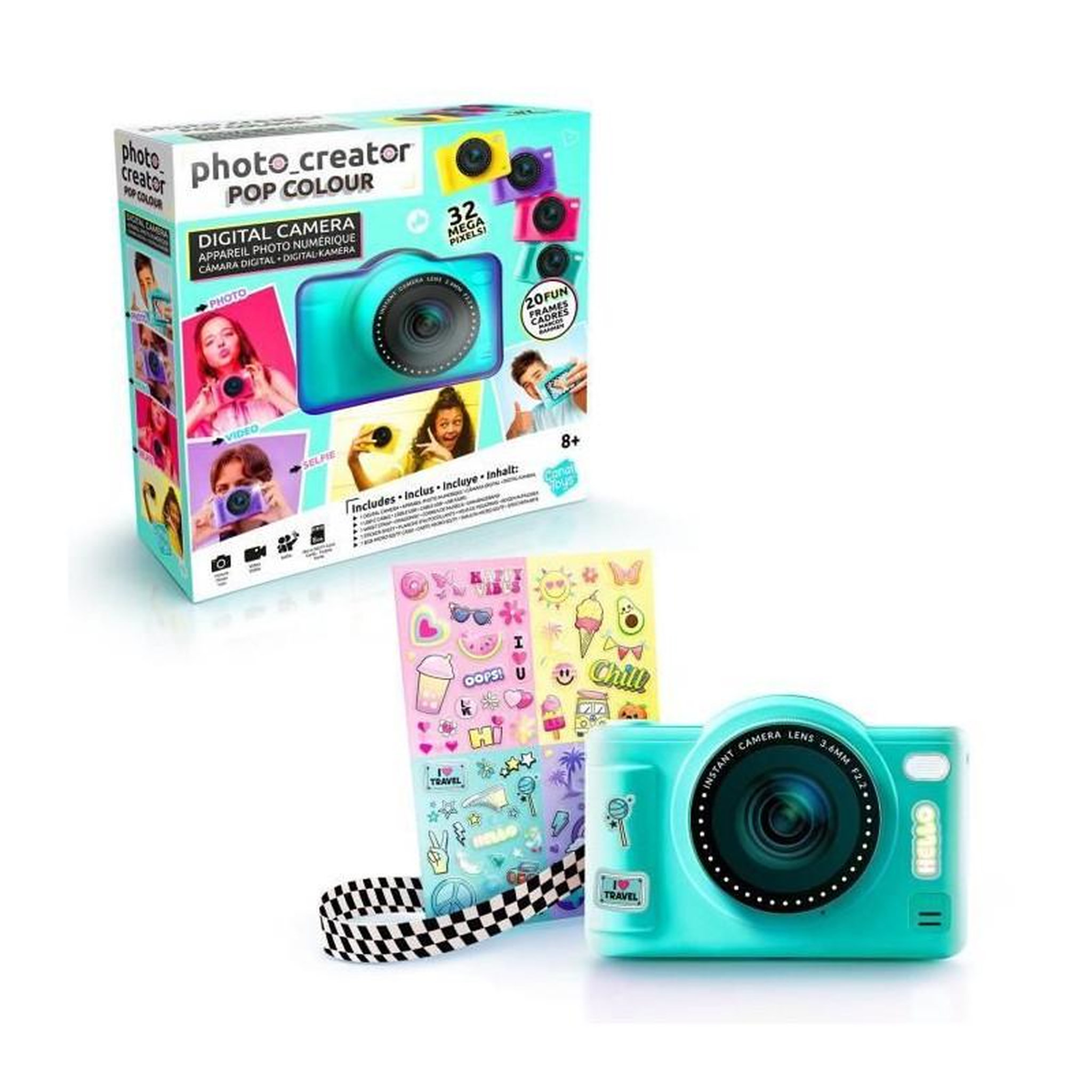 Canal Toys Canal Toys - Photo Creator -Appareil Photo Numérique Pop Couleur Vert- Avec carte SD 32Go incluse
