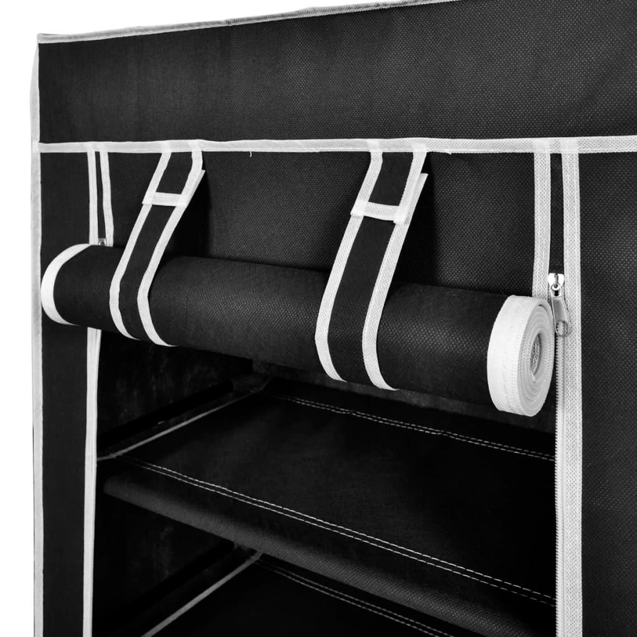 Voir la diapositive 4 : VIDAXL Armoire a chaussures avec housse 58 x 28 x 106 cm Tissu Noir