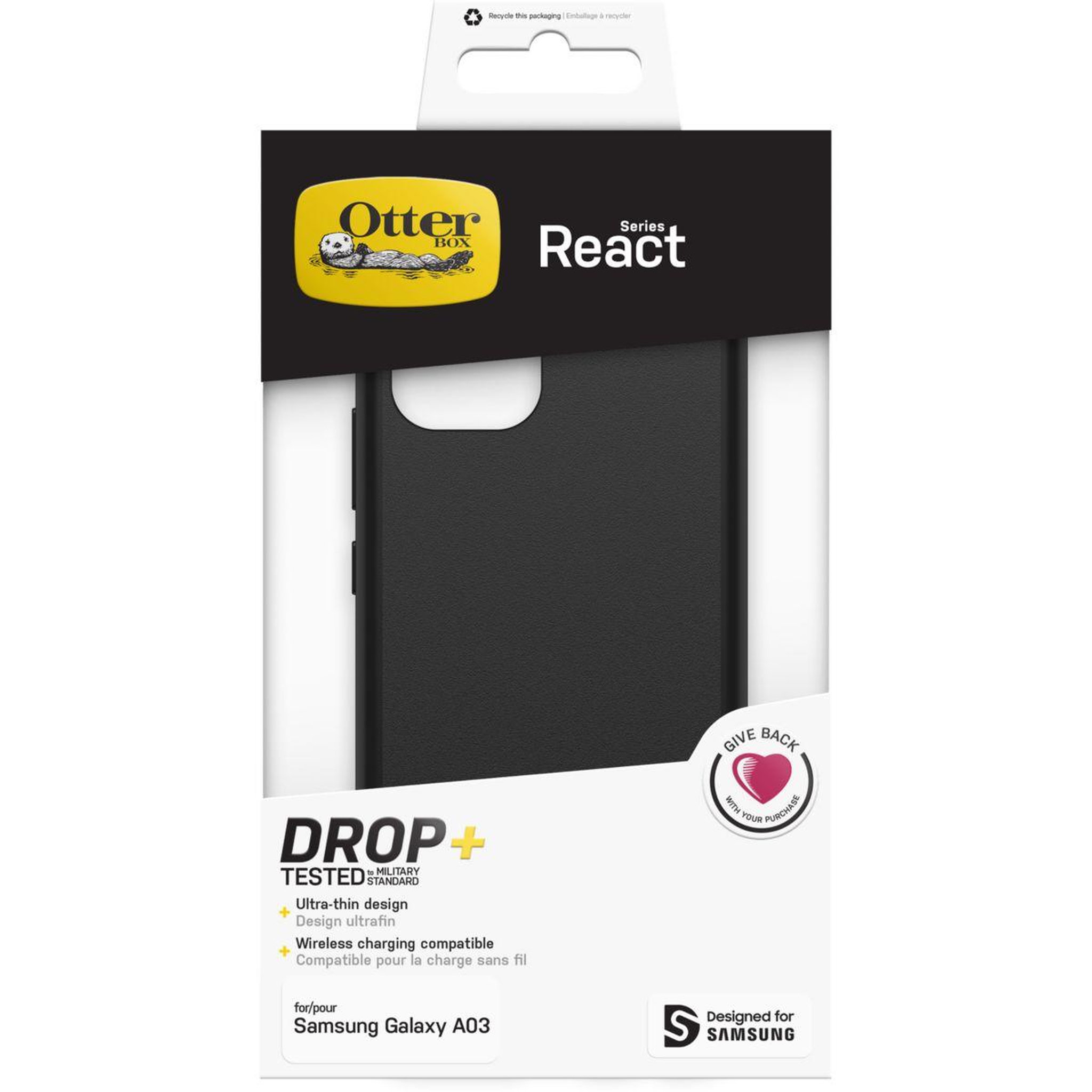 Voir la diapositive 2 : Otterbox Coque samsung a03 react noir