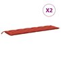 Voir la diapositive 4 : VIDAXL Coussins de banc de jardin lot de 2 rouge melange tissu