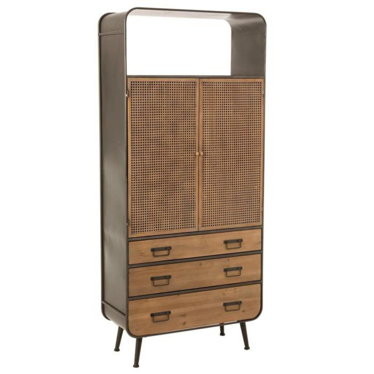 Paris Prix Buffet 3 Tiroirs en Bois  Hulta  180cm Naturel & Noir