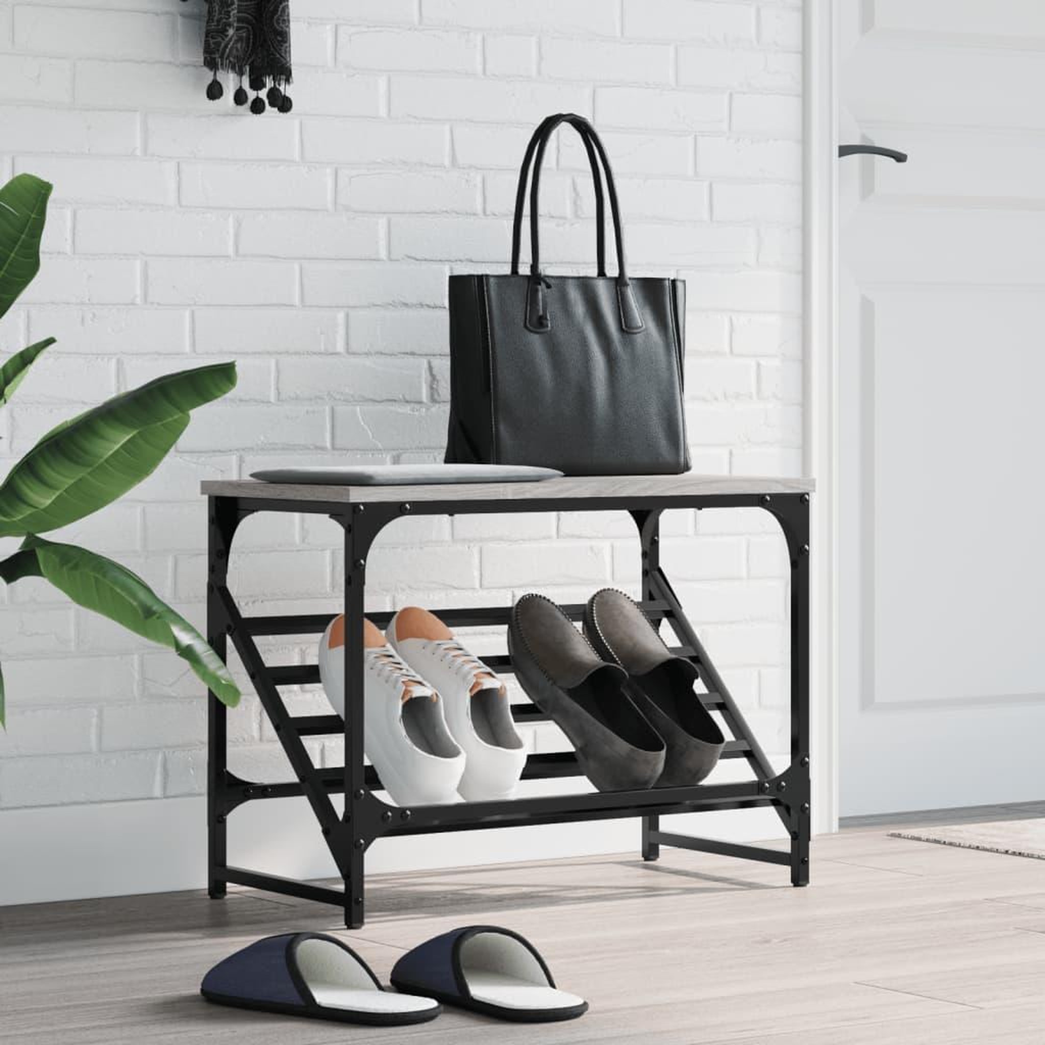 VIDAXL Etagere a chaussures sonoma gris 60x30x45 cm bois d'ingenierie