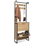 ID MARKET Vestiaire d'entrée LUIS meuble chaussures 2 portes design industriel